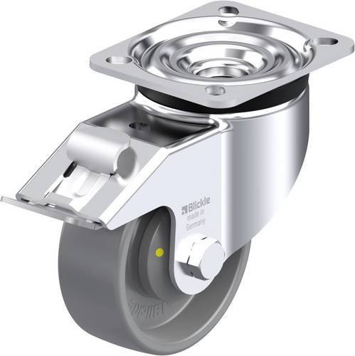Blickle Stahlblech-Lenkrolle LK-PO 100KA-1-FI-ELS in Silber, Rad-Durchmesser: 100 mm, Tragfähigkeit: 280 kg - Bild 1