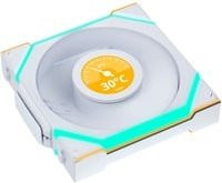 Lian Li UNI FAN SL Wireless LCD Gehäuselüfter mit ARGB, PWM und Reverse Blade, Weiß, B: 120 mm, H: 124,5 mm, T: 120 mm - Bild 1