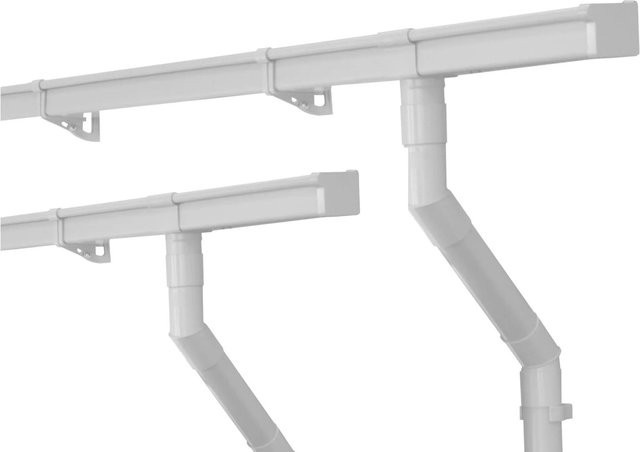 INEFA 2x Dachrinnen Set Kastenrinne aus Kunststoff in Weiß, NW 68/68mm, Länge: 3 m - Bild 1