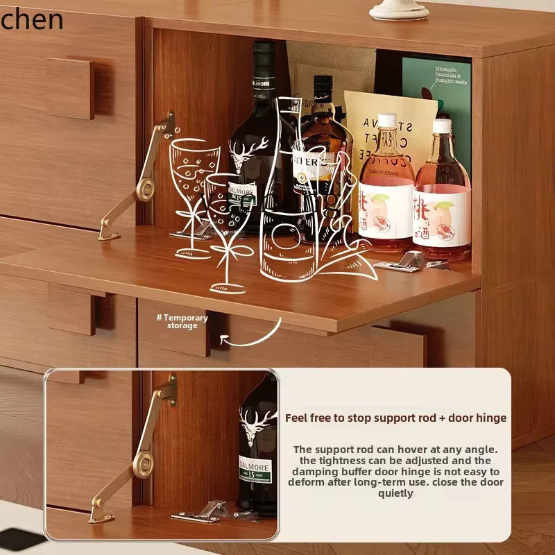 HXL Massivholz TV-Schrank für dein Wohnzimmer in Braun mit modernem Design und Windmodul-Optik - Bild 3