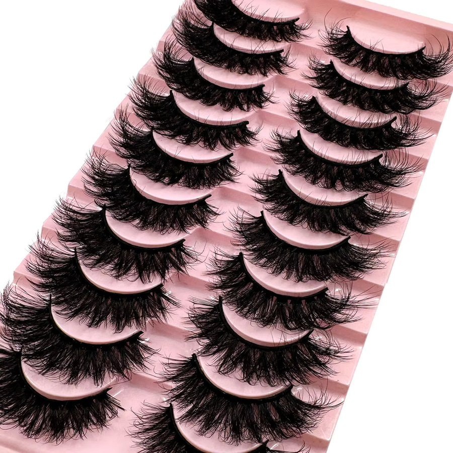 UMIRYAO 3D-Falsche Wimpern, Black, 10 Paar, Natürlich, Unisex - Bild 5