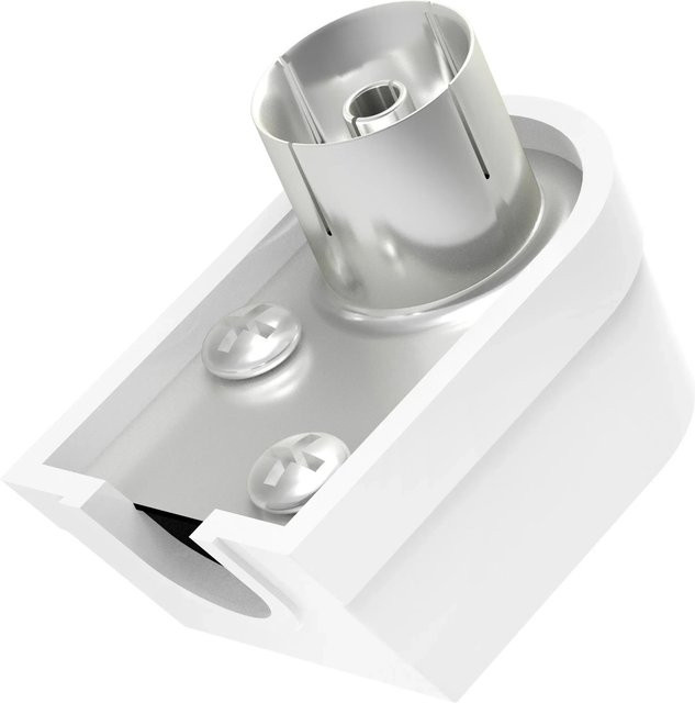 Hama Koax-Antennen-Kupplung als Winkeladapter, schraubbar, Weiß/Silber - Bild 1