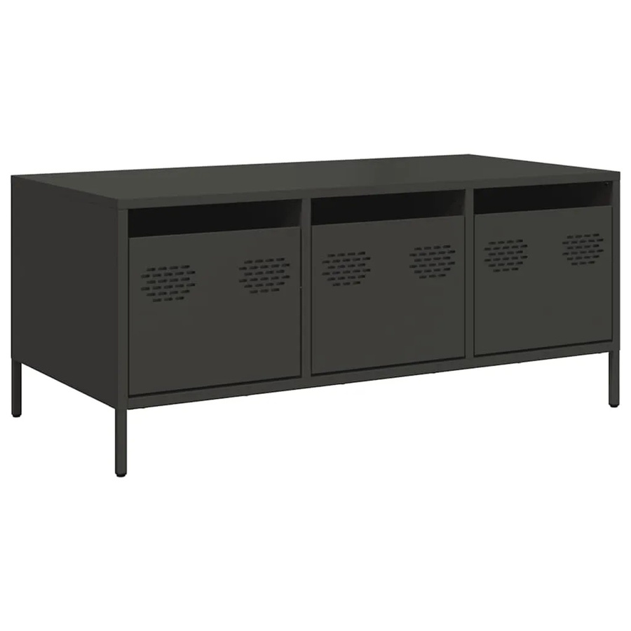 vidaXL Couchtisch aus Metall in Schwarz, rechteckig, B/T/H: 101,5 x 50 x 43,5 cm - Bild 2