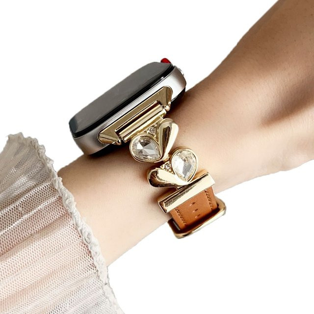 Hujerl Uhrenarmband Huawei Watch Fit 4 Pro, Edelstahl, Gold, Damen, Kristall - Bild 1