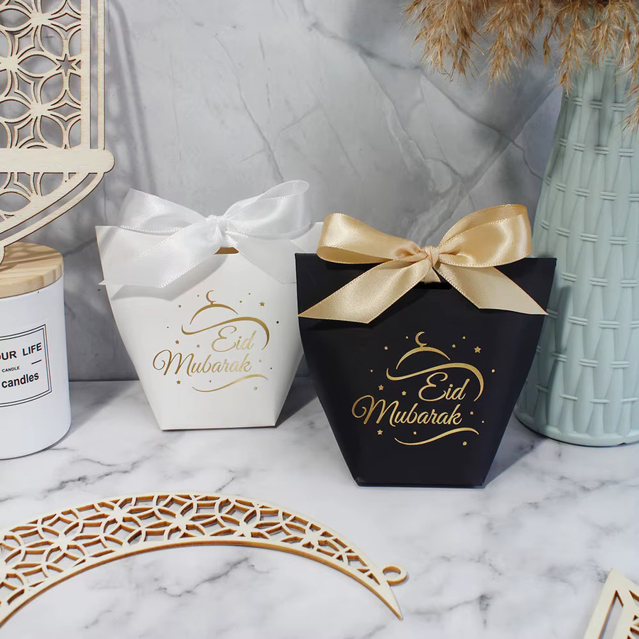 5 Stück Ramadan Mubarak Geschenkboxen aus Papier in Grün für Eid Mubarak Party Dekorationen - Bild 3