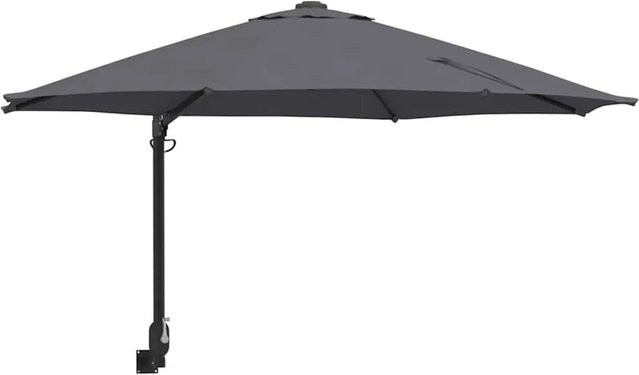 vidaXL Gartenparasol mit Standfuß in Anthrazit und Schwarz, B/T/H: 248 x 248 x 148 cm - Bild 1