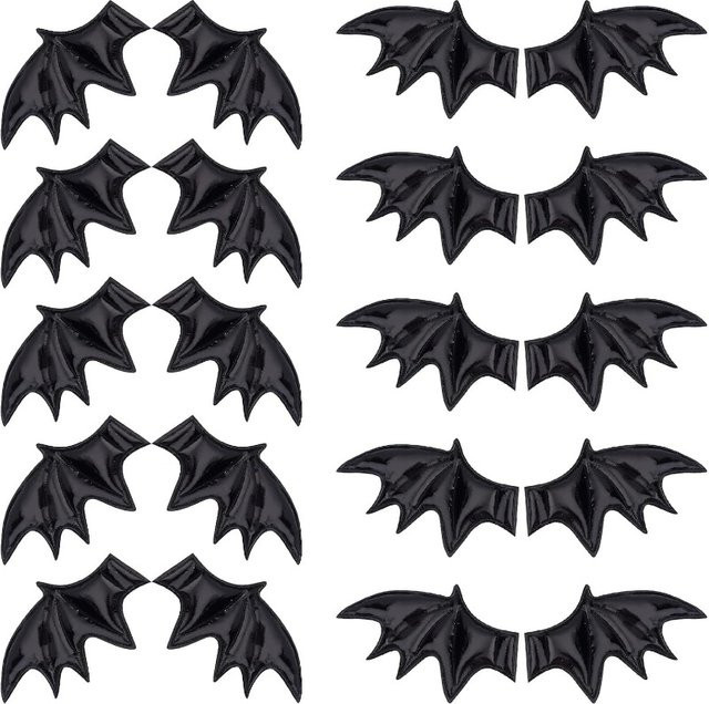 nbeads Fledermaus Flügel, Leder, Schwarz, Halloween, Unisex - Bild 1