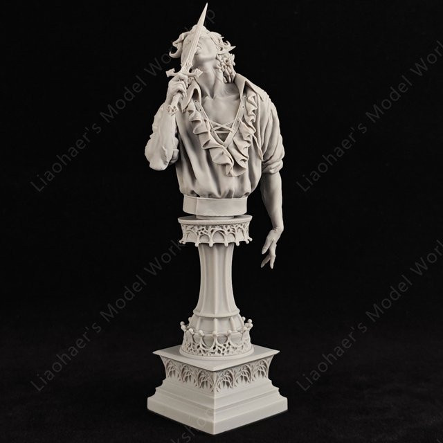HENGSHI Astarion Büste, Fantasy, Figur Statue, 1/10 Maßstab, Grau - Bild 1
