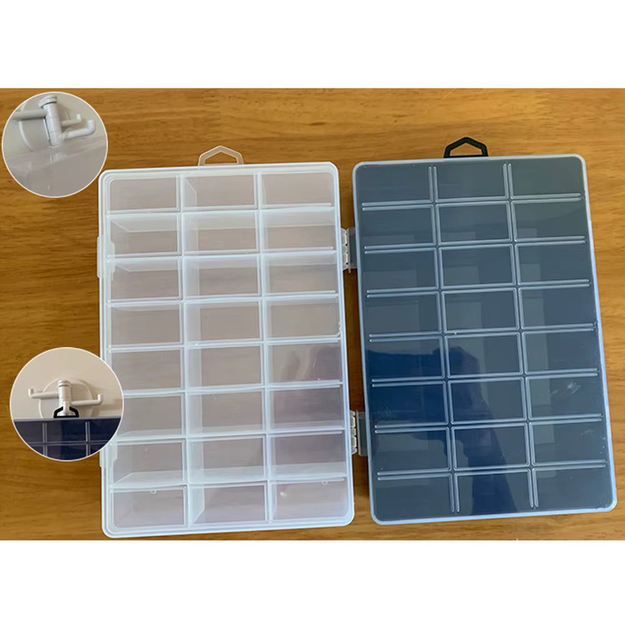 VIBRATITE Kunststoff-Aufbewahrungsbox mit 24 verstellbaren Fächern, transparent - Bild 5