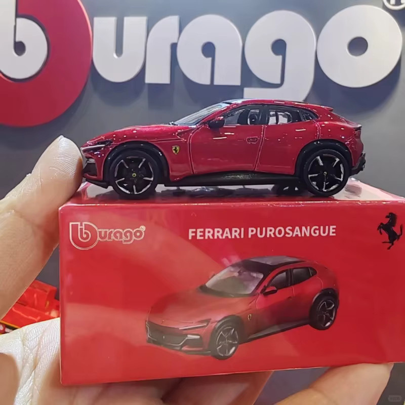 Bburago Ferrari Purosangue, Legierungsautomodell, 1:64, Schwarz, Rot - Bild 3