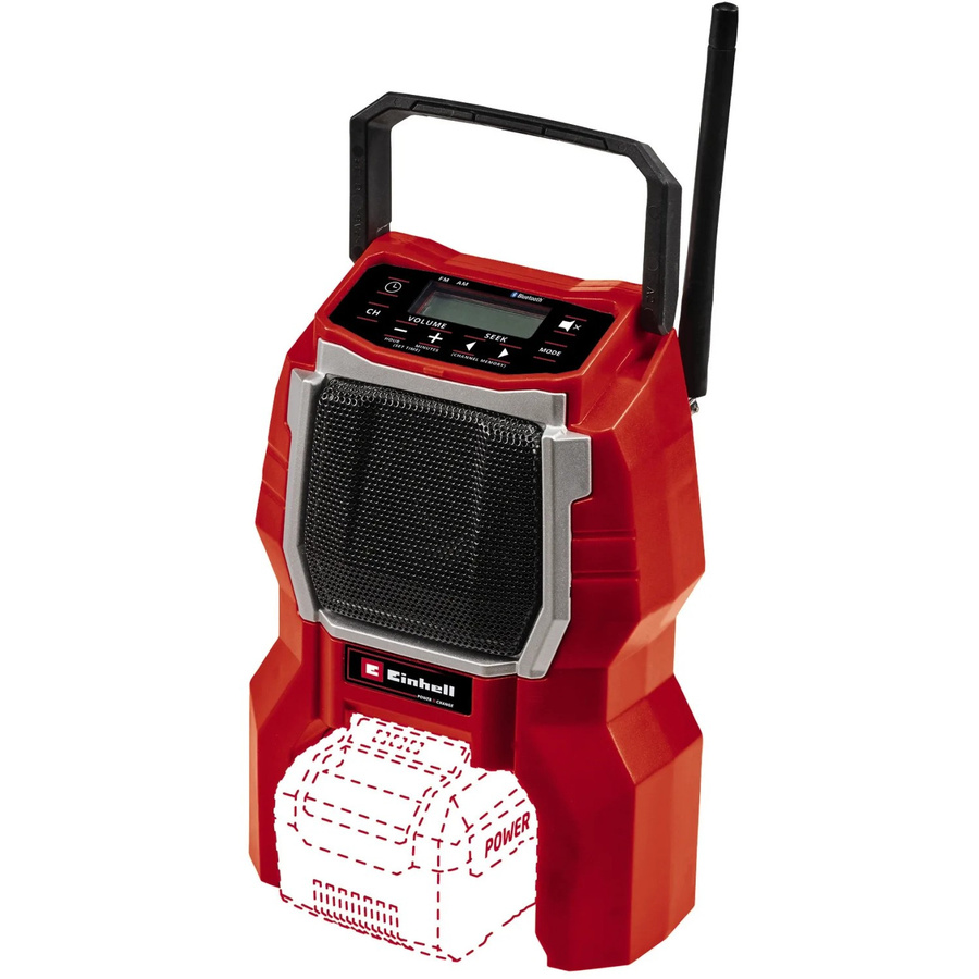 Einhell Power X-Change Akku-Baustellenradio TC-RA 18 Li BT Solo mit Bluetooth und FM in Rot, B/H/T: 22,5 x 15 x 8 cm - Bild 6
