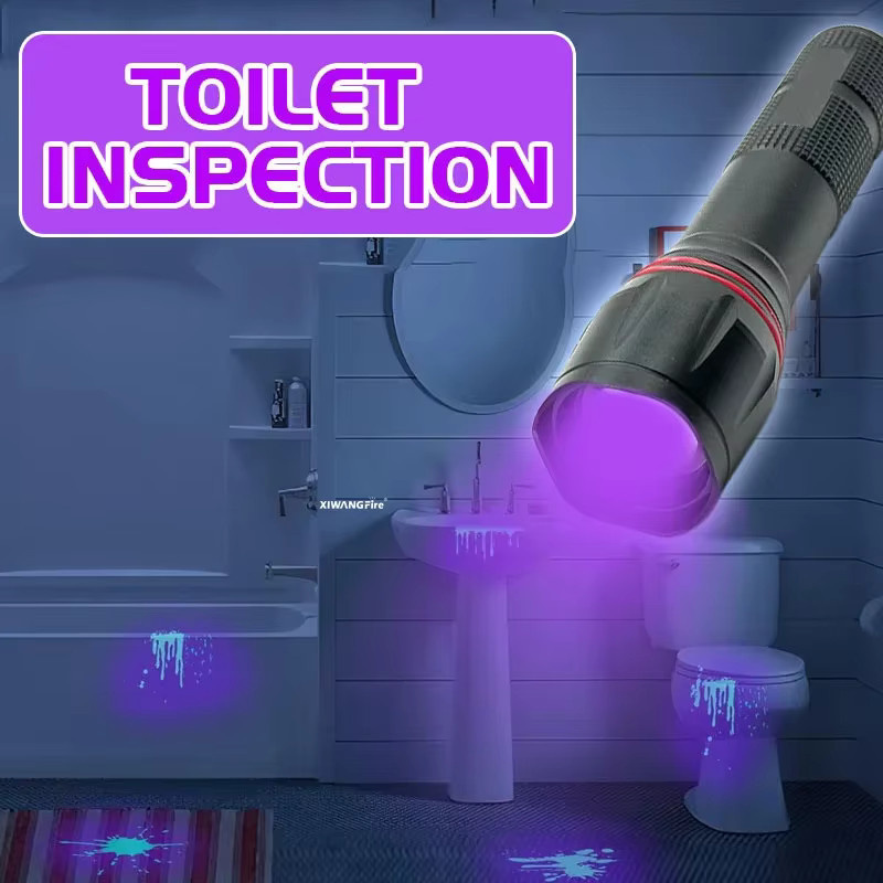 KDULIT UV-Taschenlampe 395 nm, wiederaufladbare LED-UV-Leuchte mit Zoomfunktion, Schwarz, Fluoreszenz-Detektor für Haustierflecken und Geldprüfung - Bild 3