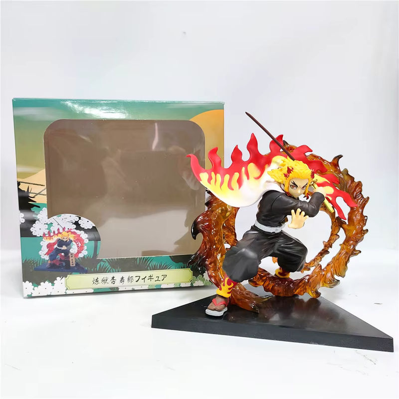 Dämon Sayer Rengoku Kyoujuro Anime Figur mit LED-Feuereffekt aus PVC, mehrfarbig, Höhe: 14 cm - Bild 2