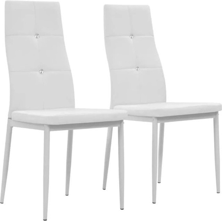 Set aus 2 vidaXL Esszimmerstühlen in Weiß aus Kunstleder im modernen Design