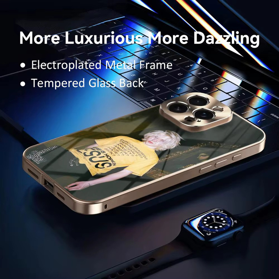 N-Nettspend Singer Rap Handyhülle für Apple iPhone 17 16 15 14 13 12 Pro Max Plus mit galvanisiertem Metall-Bumper und stoßfestem Schutz - Bild 3