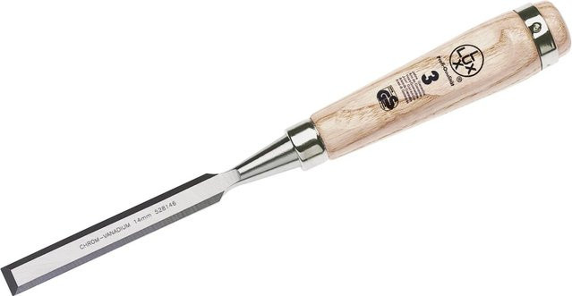 LUX-TOOLS Stechbeitel für Holz aus Edelstahl und Chrom-Vanadium, 14 mm - Bild 1