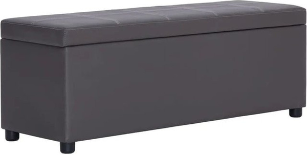 vidaXL Bank mit Staufach in Grau aus Kunstleder mit einer Breite von 116 cm