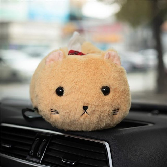 Kawaii Katze Taschentuchbox aus weichem Plüsch, Orange, Breite: 30 cm, von Yiran Health & Beauty - Bild 1