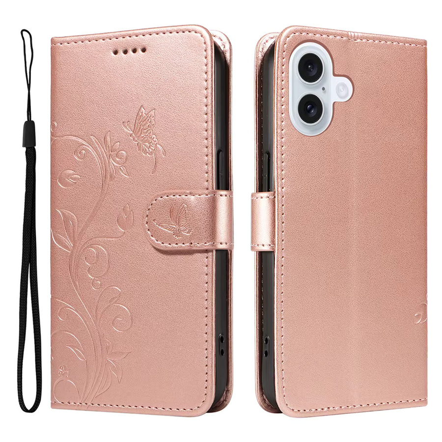 Magnetische Leder-Brieftaschenhülle für Apple iPhone in Pink als Flip Cover - Bild 4