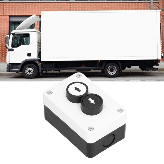 WALFRONT Bedienstation für LKW-Hebebühnen und Rolltore mit Pfeilsymbolen in Weiß - Bild 1