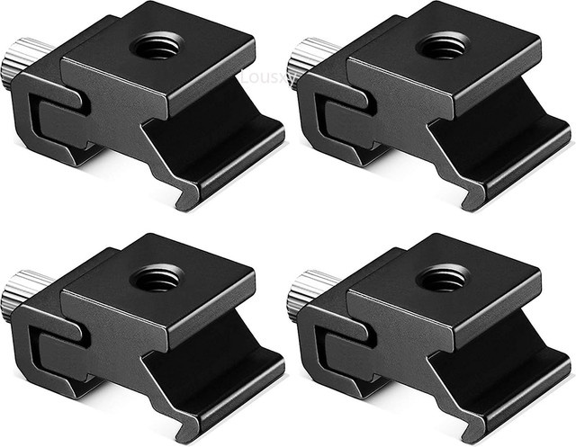 Wrumava 2er-Set Kamera Metall Kaltschuh Blitzständer Adapter mit 1/4"-20 Stativschraubengewinde für Nikon und Canon Speedlite, Schwarz - Bild 1