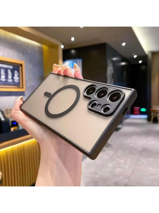 Matte magnetische Handyhülle mit kabelloser Absorption für Samsung Galaxy S26 S25 Edge S24 FE S24 S23 S22 S21 S20 FE Plus in Blau - Bild 2