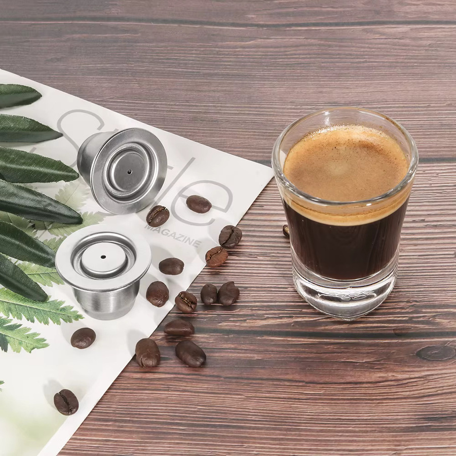 Nachfüllbare Kaffeekapsel aus Edelstahl in Silber für Nespresso Maschinen wie Inissia, Pixie und Essenza Mini - Bild 4