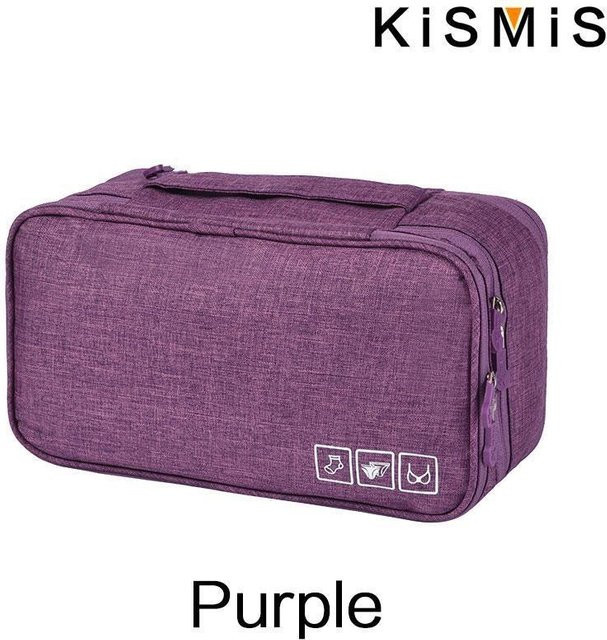 YJSTY Unterwäsche-Aufbewahrungstasche für Reisen, tragbare Organizer-Tasche für BHs und Unterwäsche, Violett - Bild 1