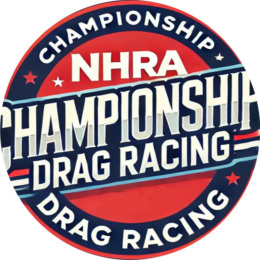 Potdemiel NHRA Championship Metall-Wandkunst – Rundes Aluminiumschild im Drag Racing Design mit Sternen, Farbe: Rot und Blau, Durchmesser: 20,3 cm - Bild 3