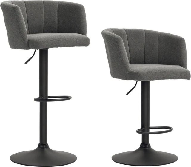 HOMCOM Barhocker aus Polyester und Schaumstoff in Dunkelgrau, höhenverstellbar, B/T/H: 53 x 59 x 89-110 cm - Bild 1