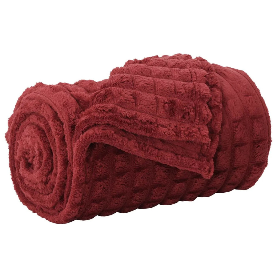 vidaXL Überwurfdecke aus Fleece in Rot, B/T: 150 x 130 cm - Bild 2