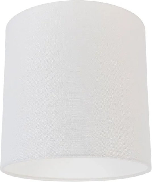 QAZQA Lampenschirm aus Stoff in Weiß, Zylinderform für E27, Durchmesser: 25 cm, Höhe: 25 cm - Bild 1
