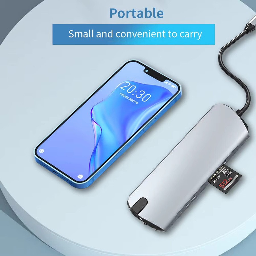 Ammtoo 9-in-1 USB-C Dockingstation mit HDMI 4K, RJ45 Ethernet, PD 100W und SD/TF-Steckplätzen für MacBook und Laptop - Bild 4