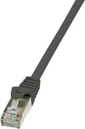 LogiLink CP2033S RJ45 Patchkabel CAT 6 F/UTP Ethernet LAN Schwarz Länge: 1,00 m mit Rastnasenschutz