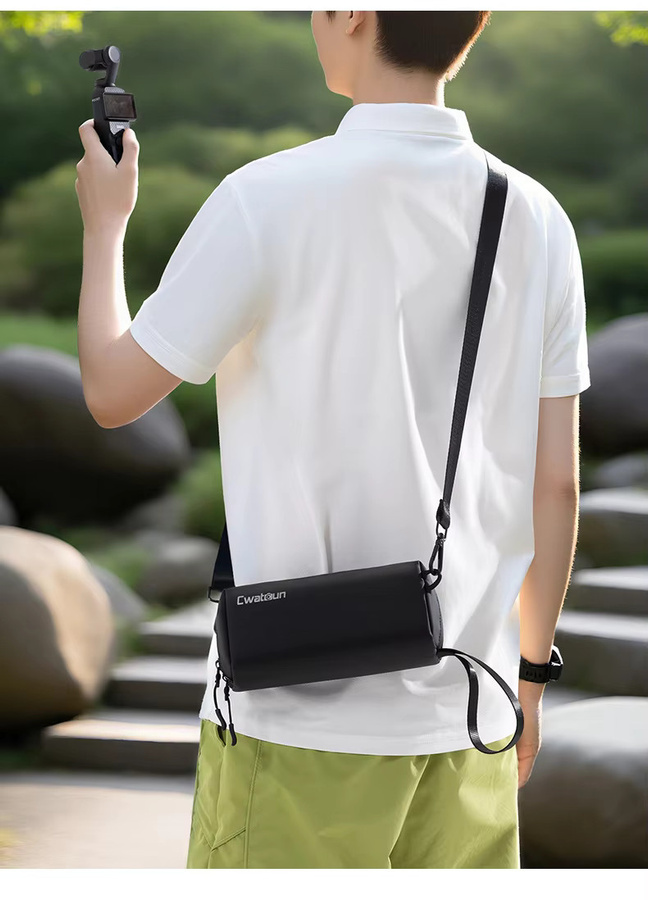 CADeN Kameratasche für DJI Pocket 4/3, schützende multifunktionale Brusttasche für Zubehör, Schwarz - Bild 5