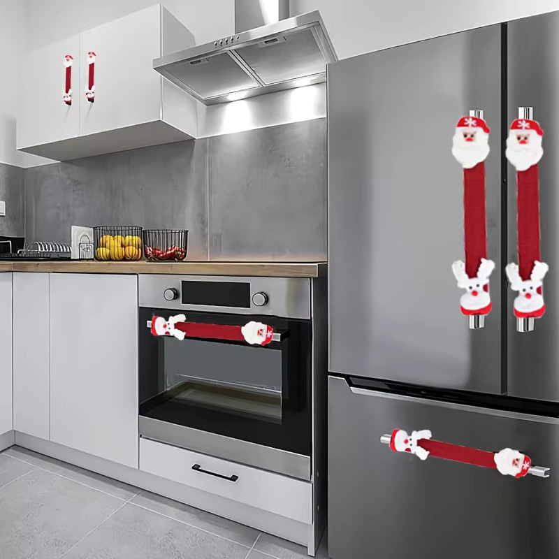 Weihnachts-Griffschutz für Siemens Küchengeräte mit Santa und Schneemann Motiv in Rot - Bild 3