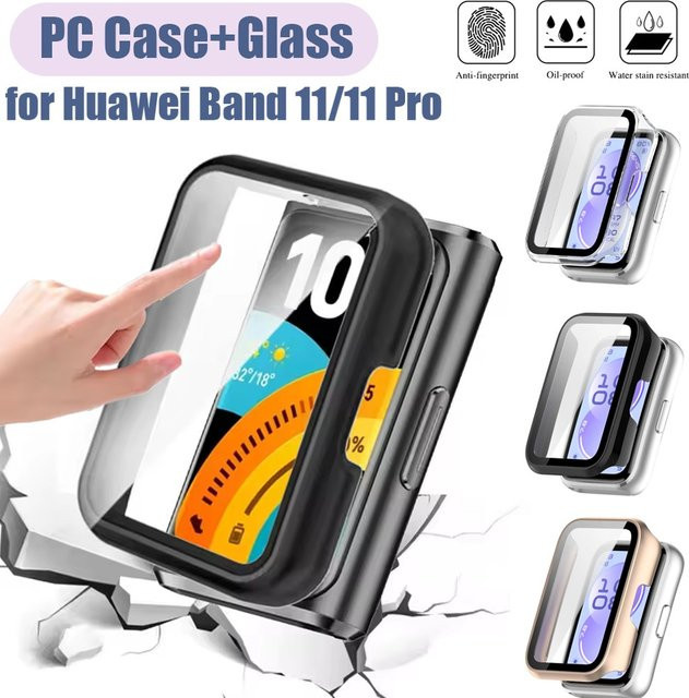 Schutzfolie Huawei Band 11 Pro, PC-Gehäuse + Glas, Schwarz, Unisex - Bild 1