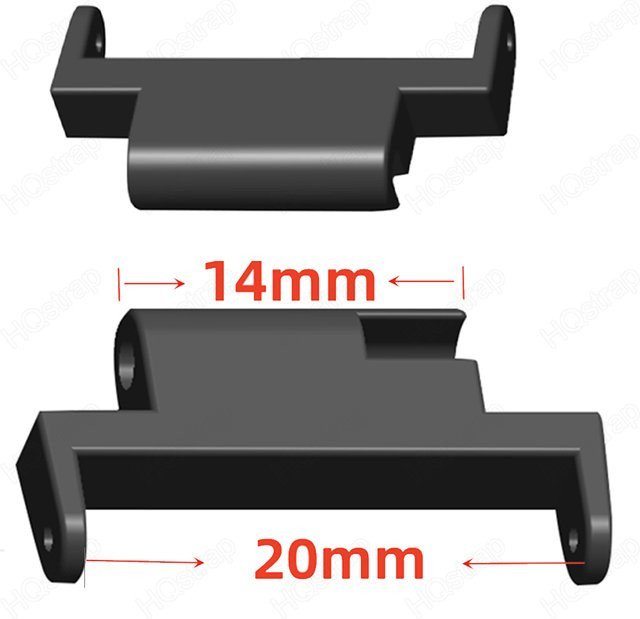 HQstrap Uhrenarmband Adapter Kunststoff, 14mm bis 20mm, Schwarz, Unisex - Bild 1