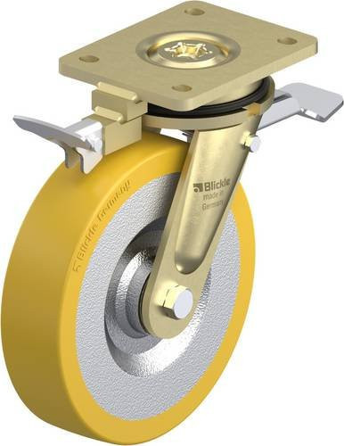 Blickle Lenkrolle LS-SETH 200K-ST-RI4 mit Feststeller, Farbe Silber, Rad-Durchmesser: 20 cm, Tragfähigkeit: 1000 kg - Bild 1