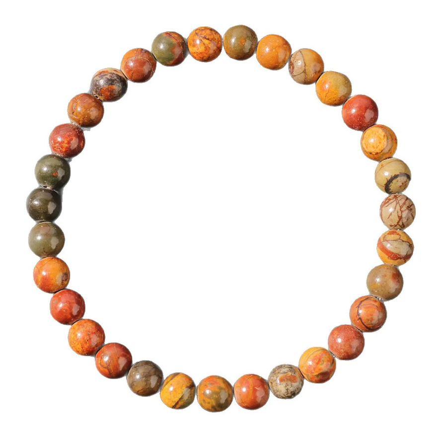 DAIPAN Perlenarmband, Roter Kiefernstein, 6 mm, Unisex - Bild 4