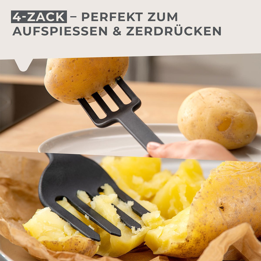 Fackelmann Kochgabel Statement in Schwarz, hitzebeständig und spülmaschinenfest - Bild 3