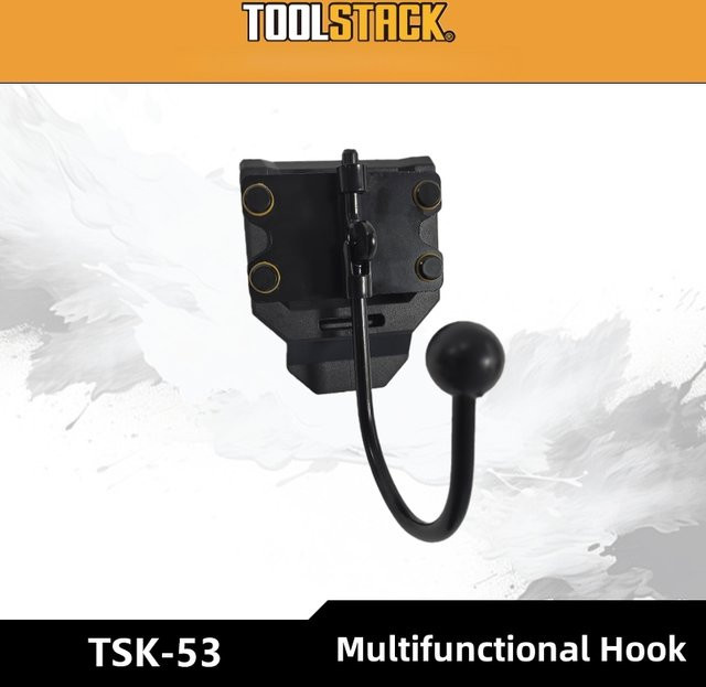 TOOLSTACK Multifunktionaler Handwerkzeughaken als tragbarer Gürtelhaken für Bohrmaschinen und Hämmer, universeller DIY-Werkzeughalter - Bild 1