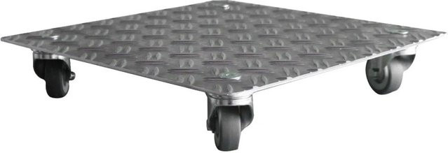 Schlögel Blumenroller AluGrip-V200 Pflanzenuntersetzer aus silberfarbenem Alu-Riffelblech für Indoor und Outdoor, B/T: 50 x 50 cm, belastbar bis 200 kg - Bild 1