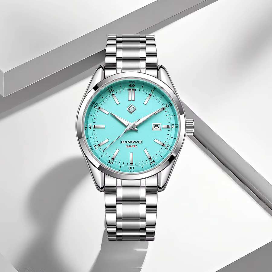 LIGE Armbanduhr Quarz, Edelstahl, Blau, Datum, Herren - Bild 4