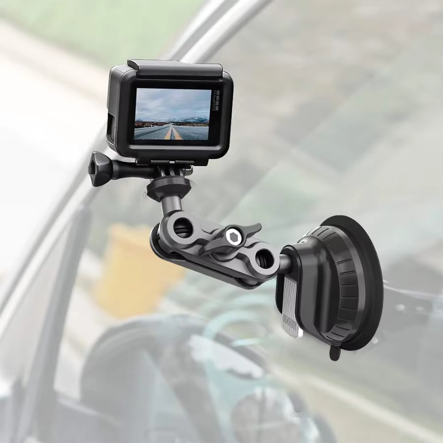 Leistungsstarke Saugnapf-Autohalterung in Schwarz für Insta360 und GoPro Action Kameras zur Befestigung am Armaturenbrett - Bild 3
