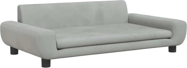 vidaXL Hundesofa aus Samt in Hellgrau, B/T/H: 100 x 54 x 33 cm - Bild 1