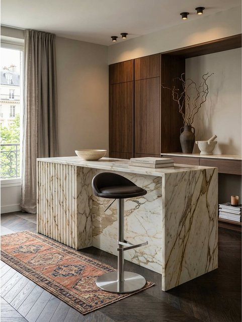 KADIMA DESIGN Barhocker Edelstahl höhenverstellbar mit Rückenlehne und Drehsitz, Braun, B/T/H: 43 x 43 x 90 cm - Bild 1