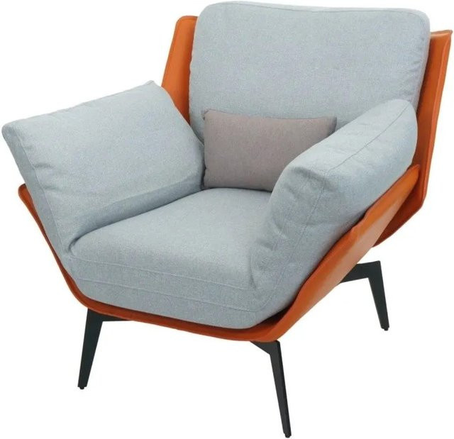 MCW Lounge-Sessel L82 in Terrakotta mit breiten Armlehnen und Metallgestell - Bild 1