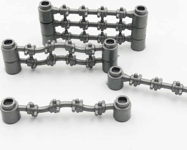 SixBricks Militär Leitplanken Zaun Bausteine Set aus Kunststoff, 10 Stück, Grau - Bild 1