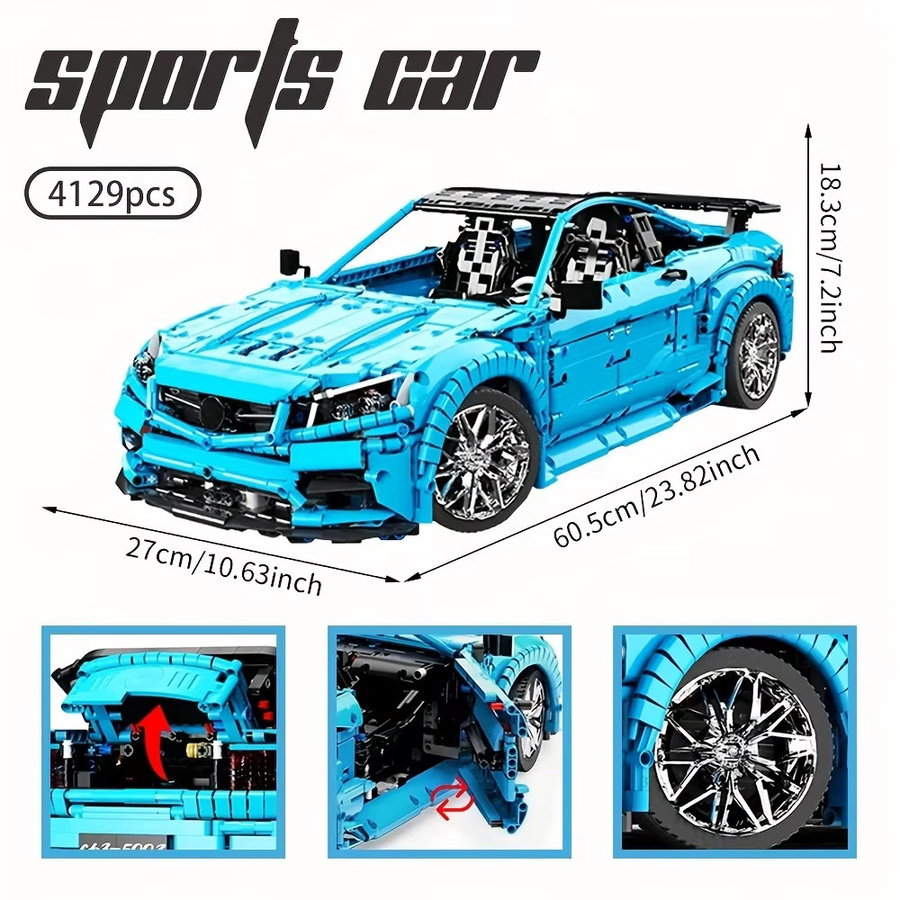 Doinbby Technischer Hochgeschwindigkeits-Supersportwagen C63 AM-G Modellbausatz, 4129 Teile - Bild 6